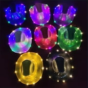 LED Light-Up Cowboy Hat Retro Western Style Luminous 9 Color Available Christmas Party Nightclubs Performance Photo Prop Cap